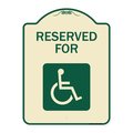 Signmission Designer Series-Graphic Handicapped Reserved Tan & Green Heavy-Gauge Alum, 24" x 18", TG-1824-9973 A-DES-TG-1824-9973
